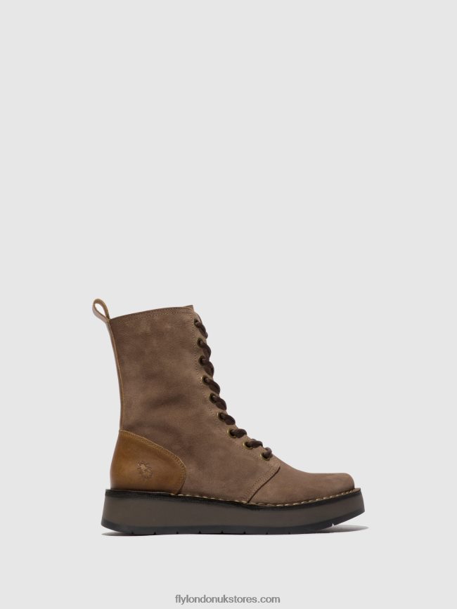 Lace-up Ankle Boots RAMI043 Women Fly London 4V24RT20 TAUPE/CAMEL
