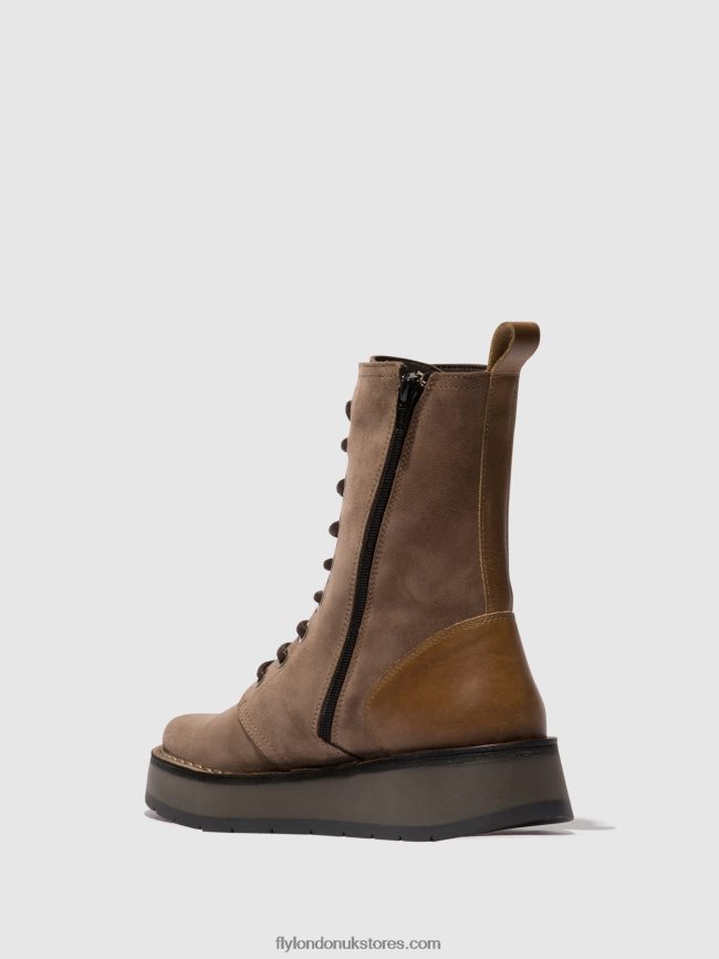 Lace-up Ankle Boots RAMI043 Women Fly London 4V24RT20 TAUPE/CAMEL