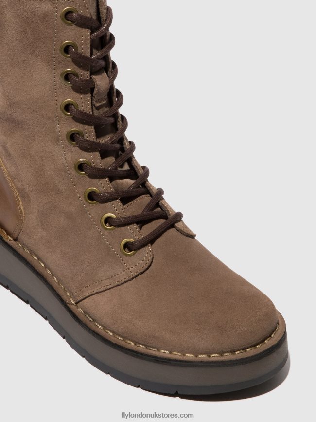 Lace-up Ankle Boots RAMI043 Women Fly London 4V24RT20 TAUPE/CAMEL