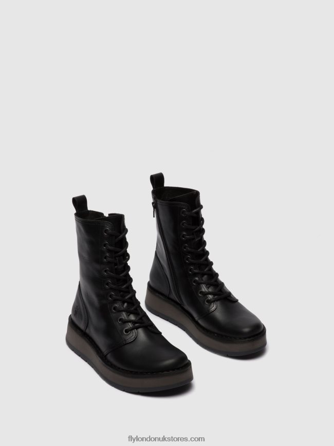 Lace-up Ankle Boots RAMI043 Women Fly London 4V24RT250 RUG BLACK