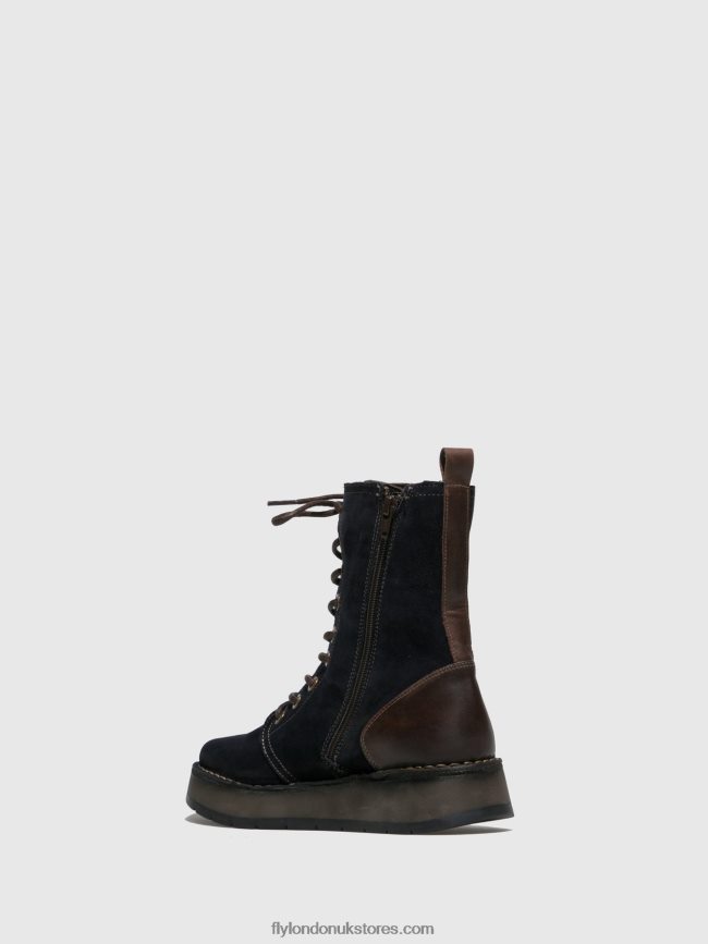 Lace-up Ankle Boots RAMI043 Women Fly London 4V24RT258 OILSUEDE/RUG NAVY/DK.BROWN