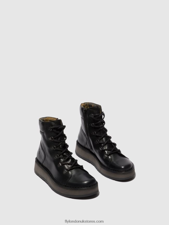 Lace-up Ankle Boots ROXY094 Women Fly London 4V24RT87 BLACK
