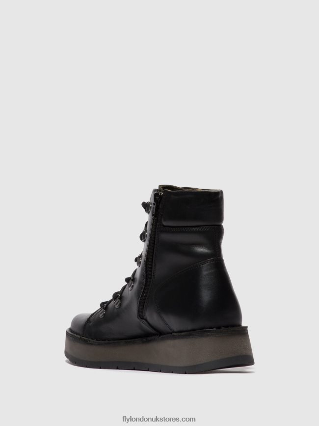 Lace-up Ankle Boots ROXY094 Women Fly London 4V24RT87 BLACK
