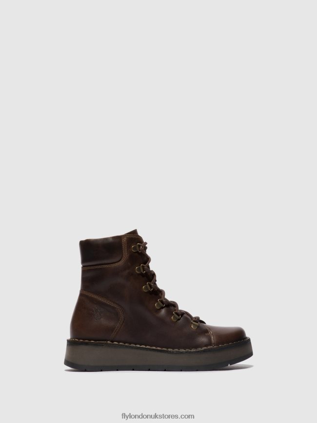 Lace-up Ankle Boots ROXY094 Women Fly London 4V24RT88 DK. BROWN