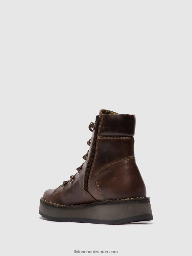 Lace-up Ankle Boots ROXY094 Women Fly London 4V24RT88 DK. BROWN