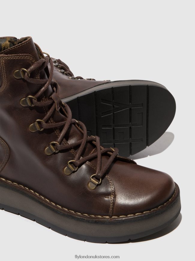 Lace-up Ankle Boots ROXY094 Women Fly London 4V24RT88 DK. BROWN