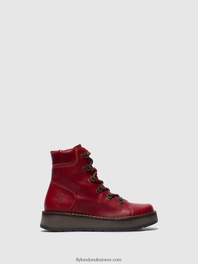 Lace-up Ankle Boots ROXY094 Women Fly London 4V24RT90 RED