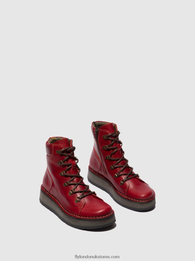 Lace-up Ankle Boots ROXY094 Women Fly London 4V24RT90 RED