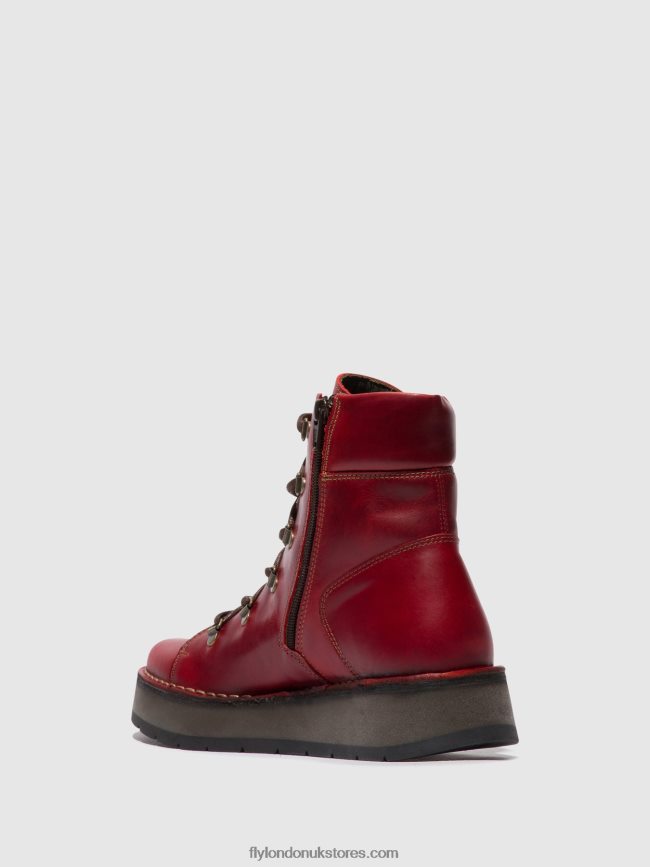 Lace-up Ankle Boots ROXY094 Women Fly London 4V24RT90 RED