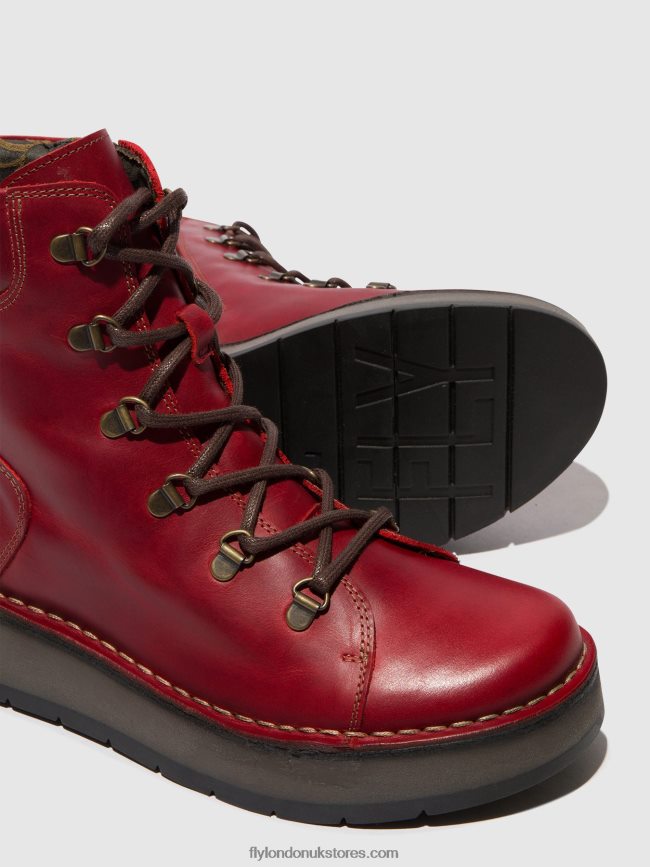 Lace-up Ankle Boots ROXY094 Women Fly London 4V24RT90 RED