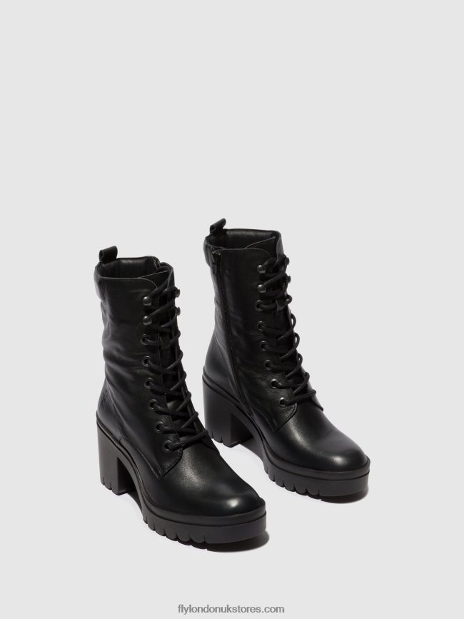 Lace-up Ankle Boots TIEL642 Women Fly London 4V24RT85 BLACK