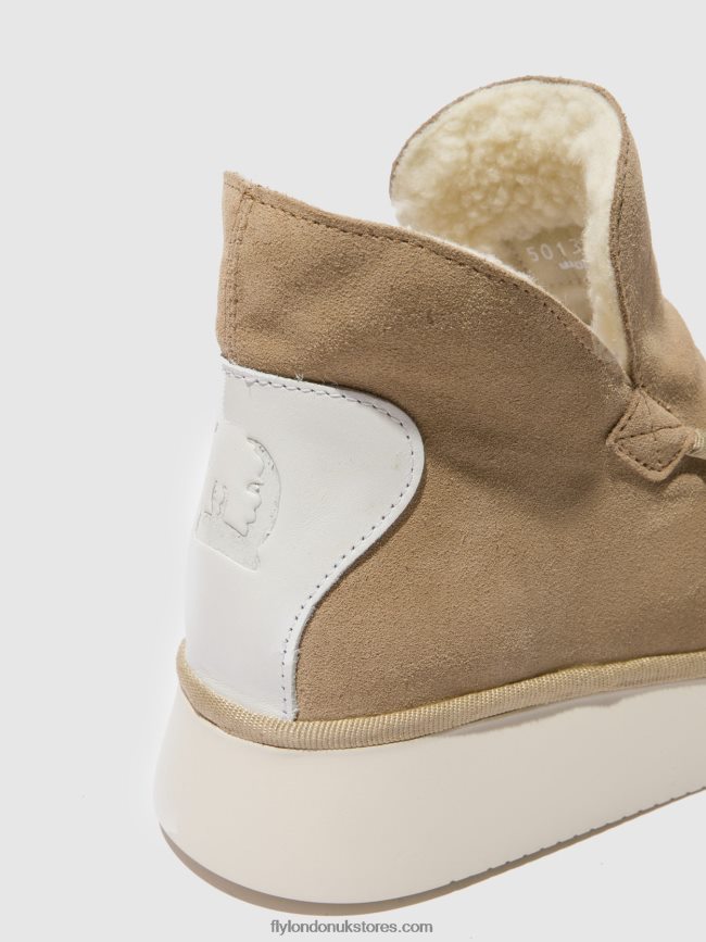 Round Toe Ankle Boots COZE348 Women Fly London 4V24RT168 SUEDE/RUG CREME