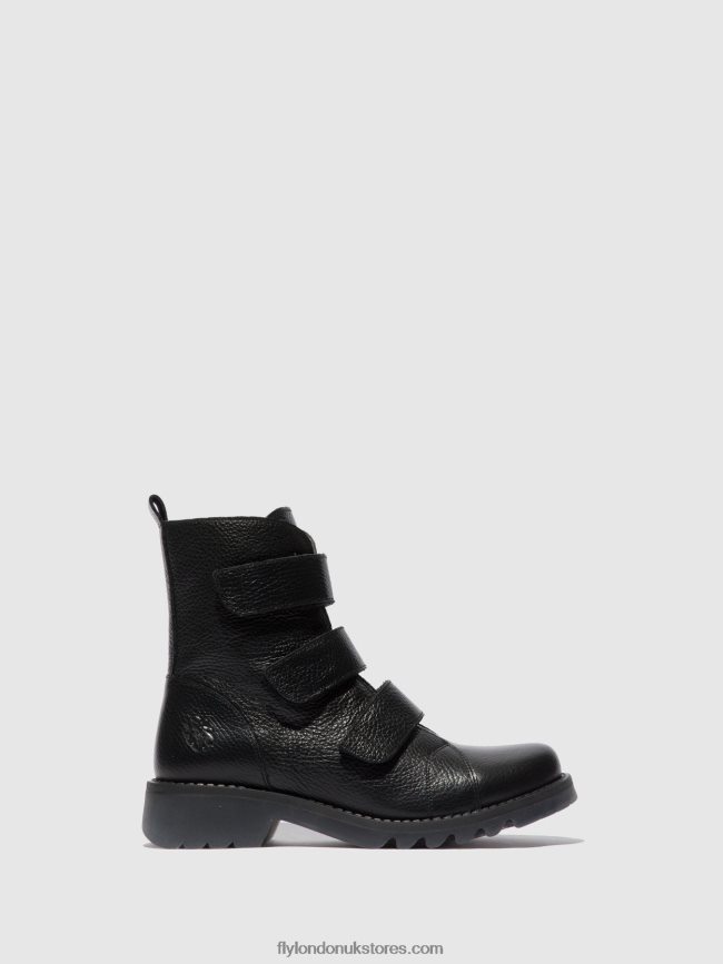 Velcro Ankle Boots RACH790 Women Fly London 4V24RT189 RIO BLACK