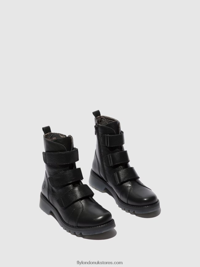 Velcro Ankle Boots RACH790 Women Fly London 4V24RT189 RIO BLACK