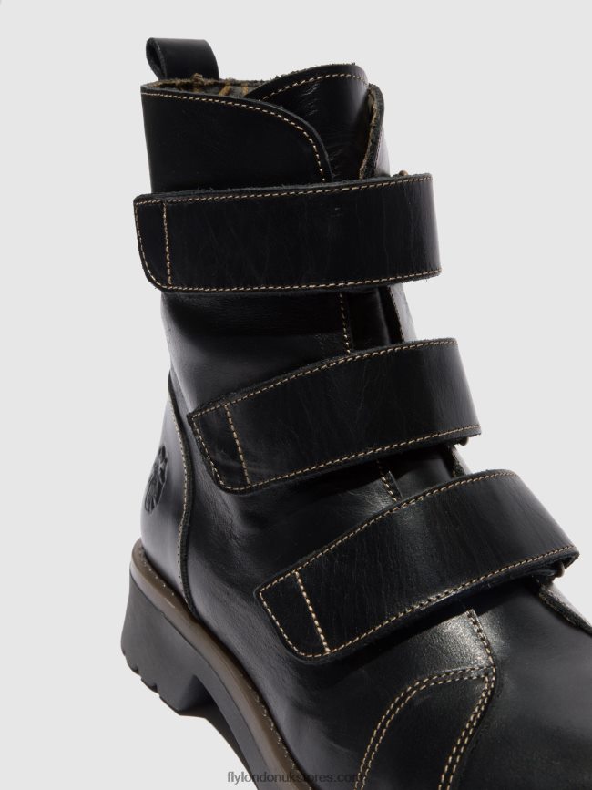 Velcro Ankle Boots RACH790 Women Fly London 4V24RT190 RUG BLACK