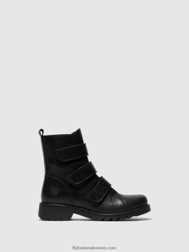 Velcro Ankle Boots RACH790 Women Fly London 4V24RT19 BLACK (ALL BLACK)