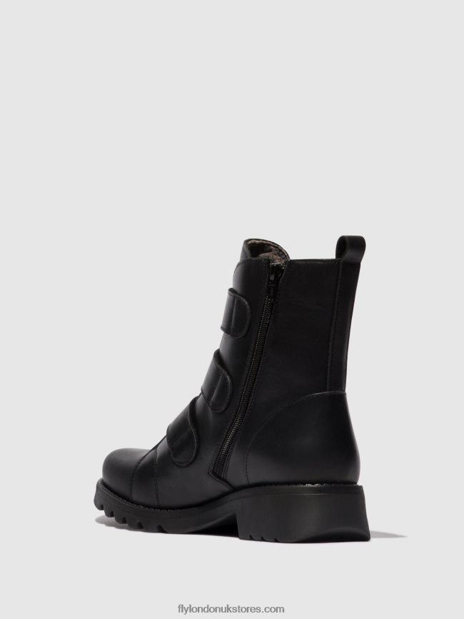 Velcro Ankle Boots RACH790 Women Fly London 4V24RT19 BLACK (ALL BLACK)
