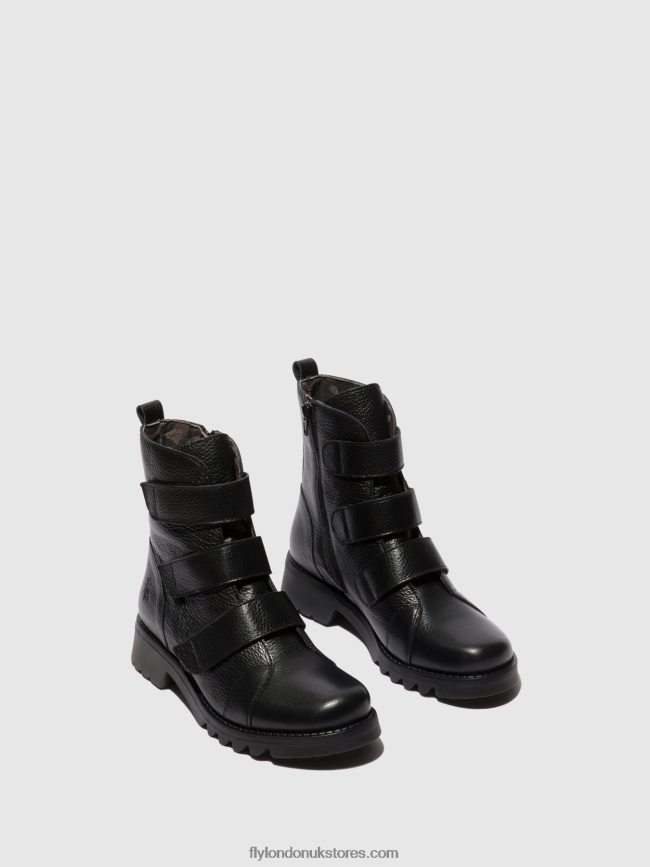 Velcro Ankle Boots RACH790 Women Fly London 4V24RT81 BLACK
