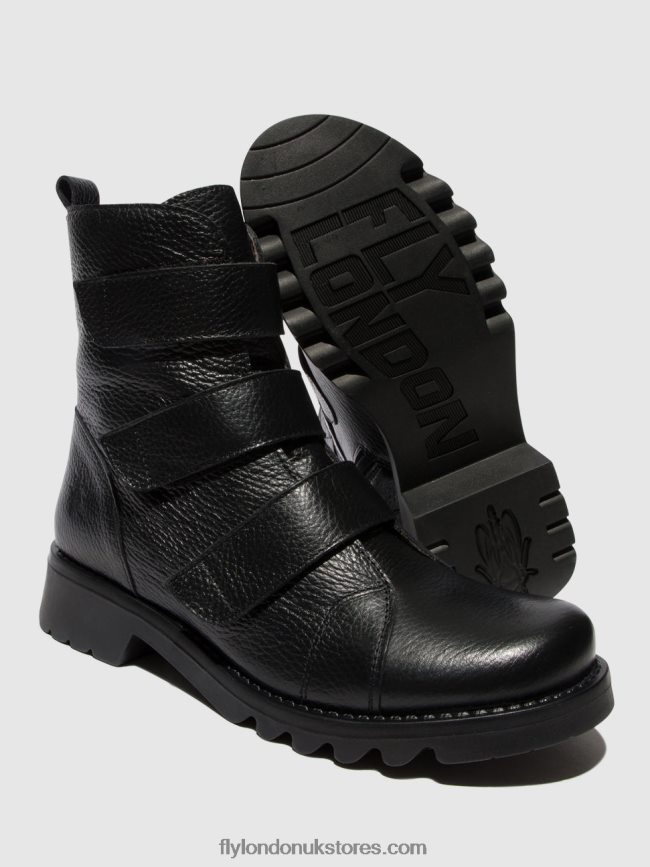 Velcro Ankle Boots RACH790 Women Fly London 4V24RT81 BLACK