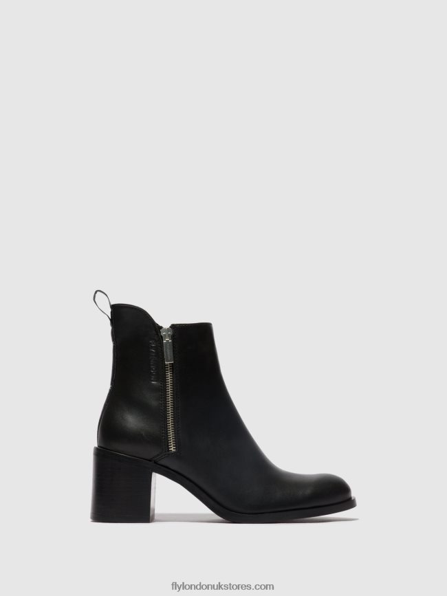 Zip Up Ankle Boots ADER912 Women Fly London 4V24RT78 BLACK