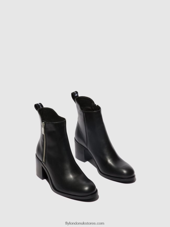Zip Up Ankle Boots ADER912 Women Fly London 4V24RT78 BLACK
