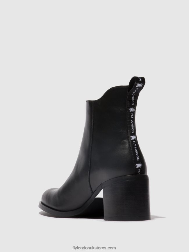Zip Up Ankle Boots ADER912 Women Fly London 4V24RT78 BLACK