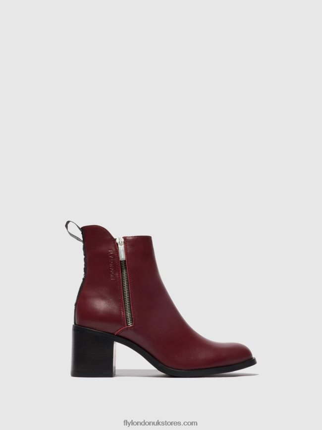 Zip Up Ankle Boots ADER912 Women Fly London 4V24RT80 WINE