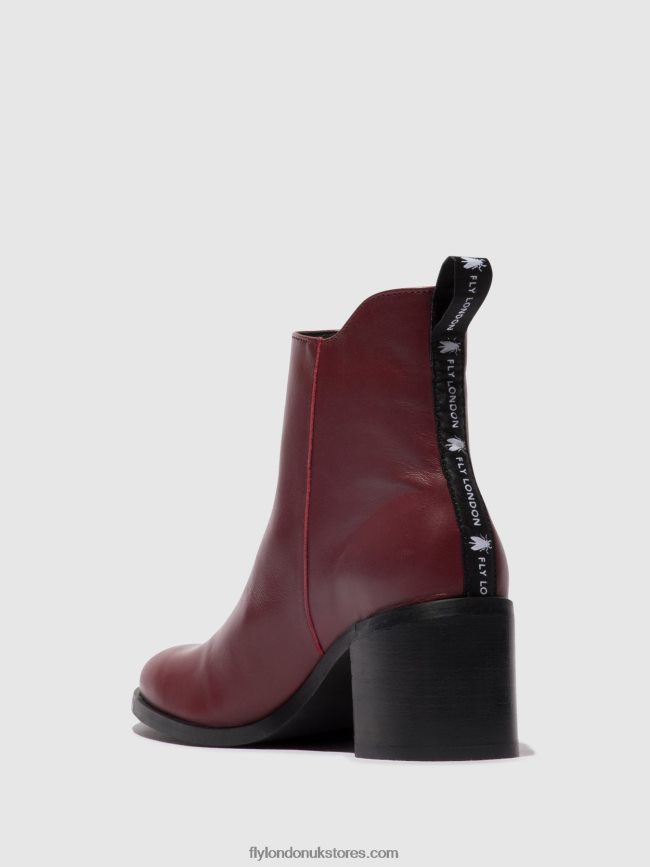 Zip Up Ankle Boots ADER912 Women Fly London 4V24RT80 WINE