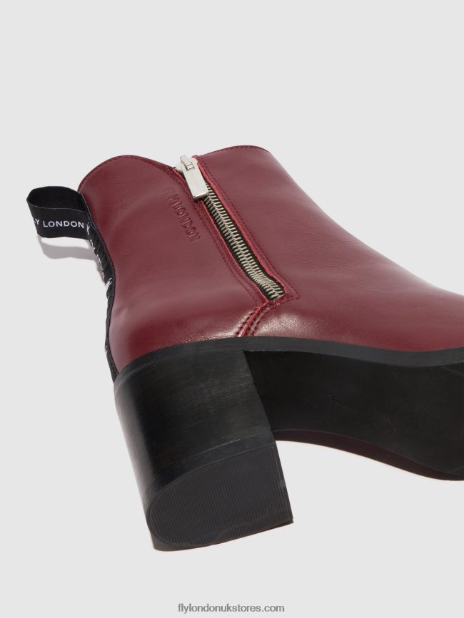 Zip Up Ankle Boots ADER912 Women Fly London 4V24RT80 WINE