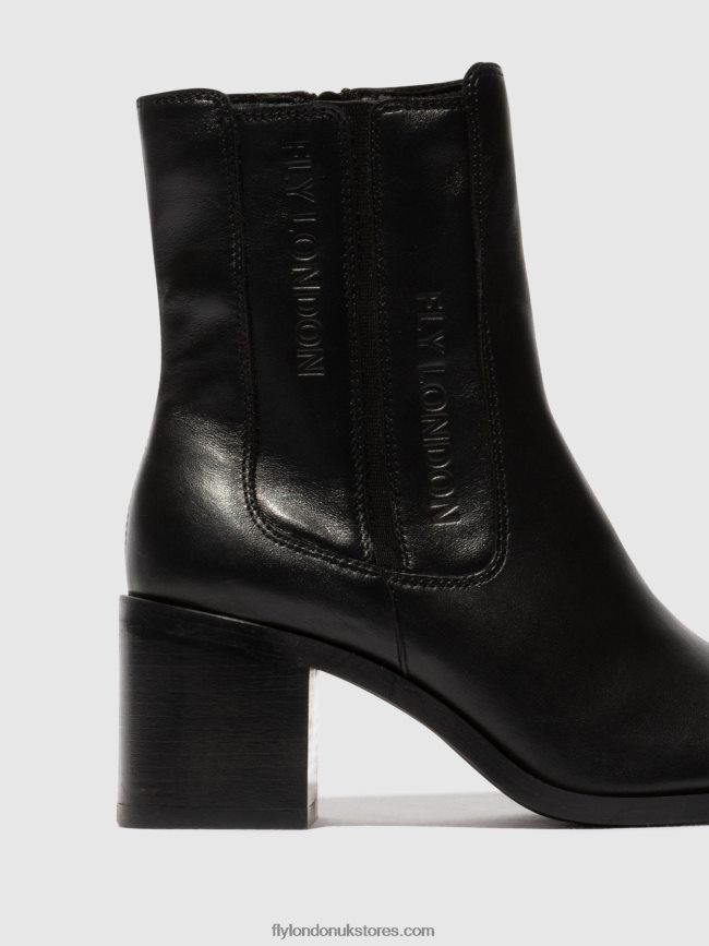 Zip Up Ankle Boots AMEL913 Women Fly London 4V24RT70 BLACK