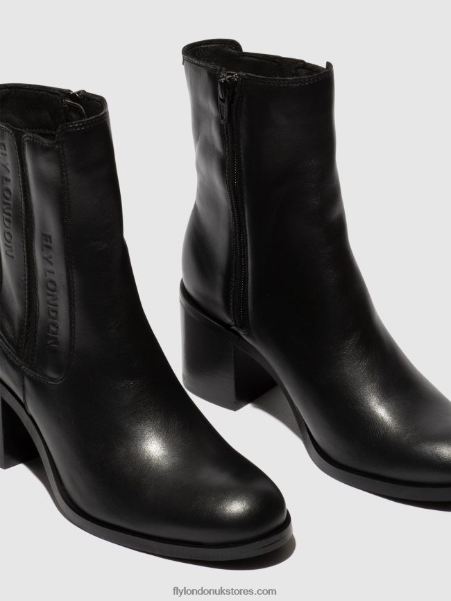 Zip Up Ankle Boots AMEL913 Women Fly London 4V24RT70 BLACK