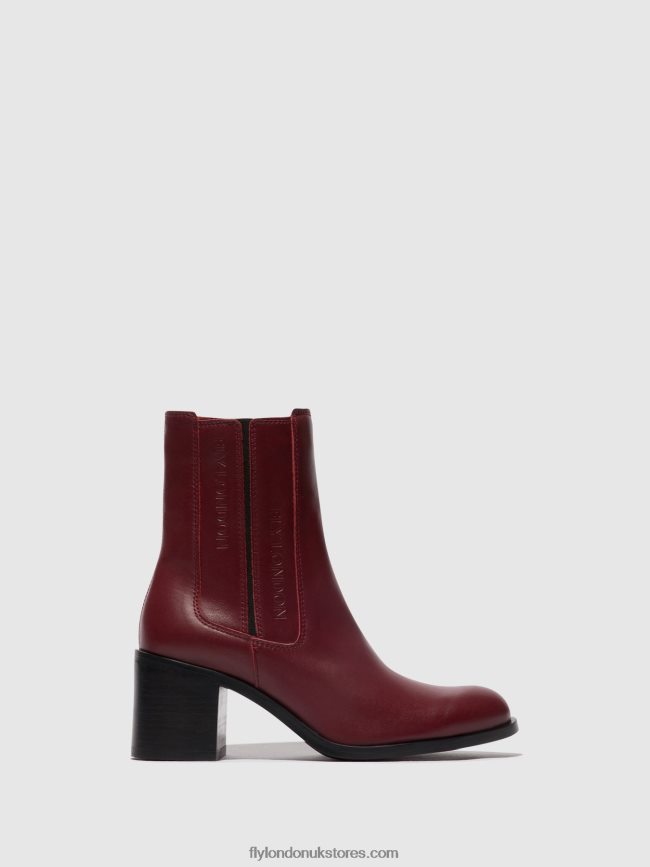 Zip Up Ankle Boots AMEL913 Women Fly London 4V24RT72 WINE