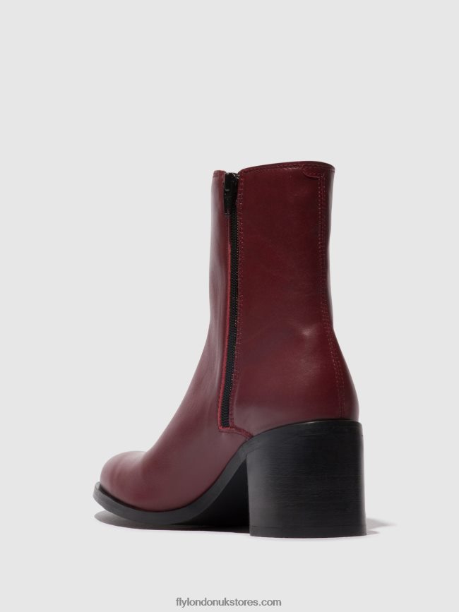 Zip Up Ankle Boots AMEL913 Women Fly London 4V24RT72 WINE