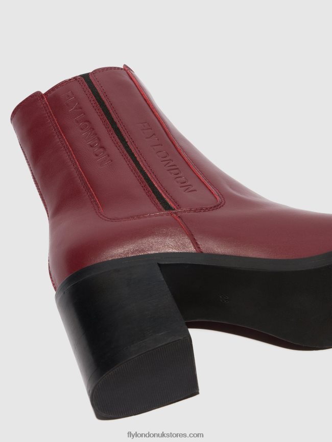Zip Up Ankle Boots AMEL913 Women Fly London 4V24RT72 WINE