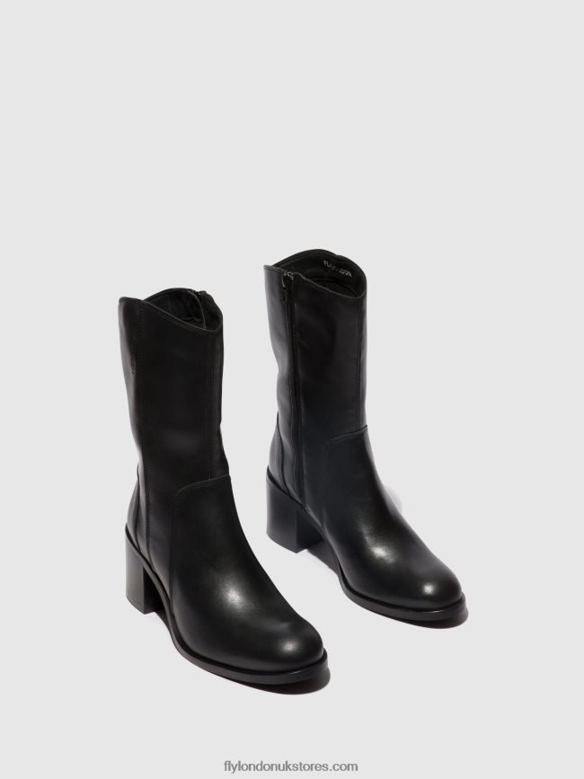 Zip Up Ankle Boots ASTA914 Women Fly London 4V24RT73 BLACK