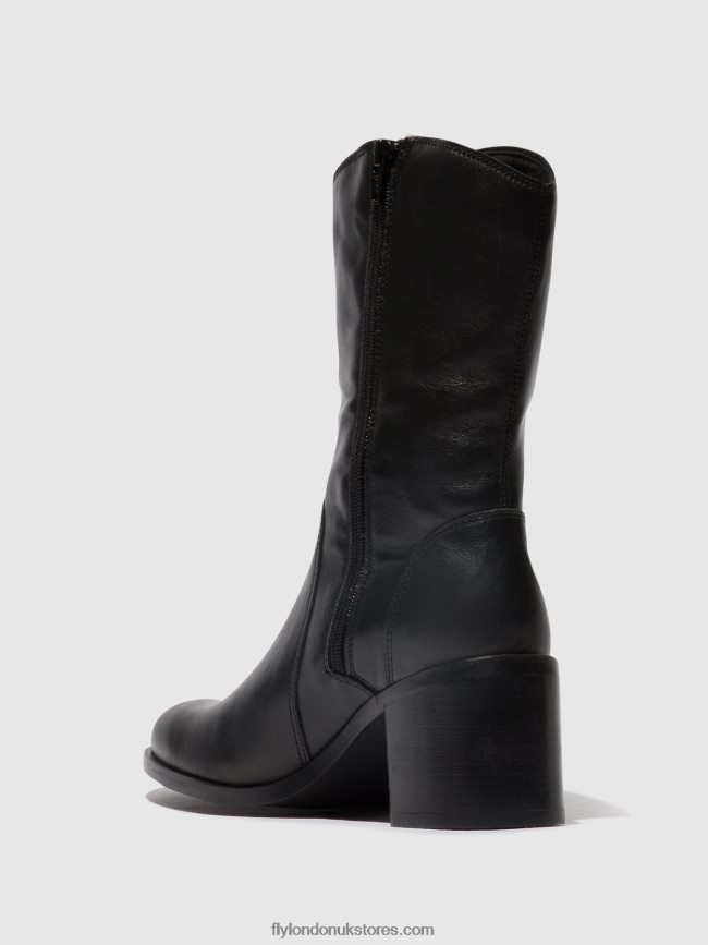 Zip Up Ankle Boots ASTA914 Women Fly London 4V24RT73 BLACK