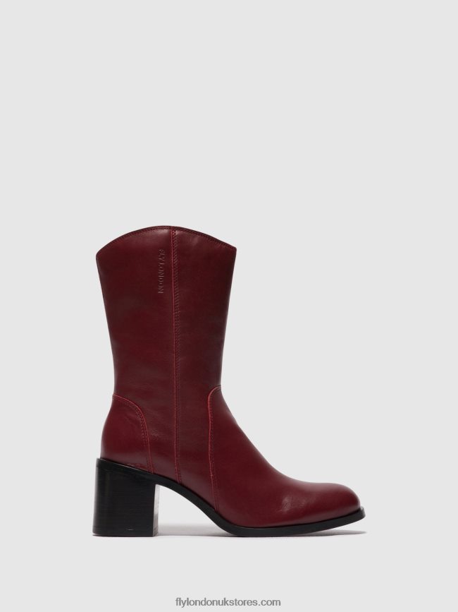 Zip Up Ankle Boots ASTA914 Women Fly London 4V24RT75 WINE