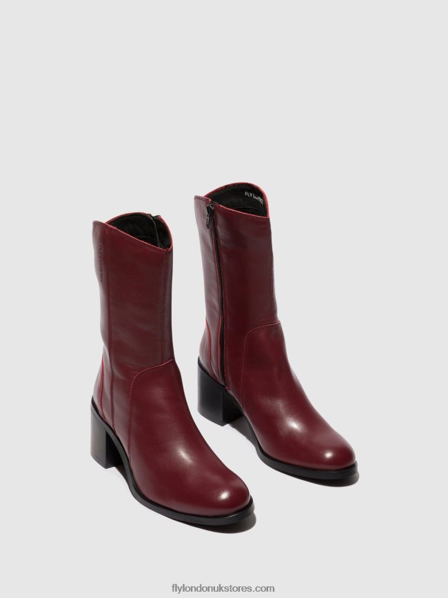 Zip Up Ankle Boots ASTA914 Women Fly London 4V24RT75 WINE