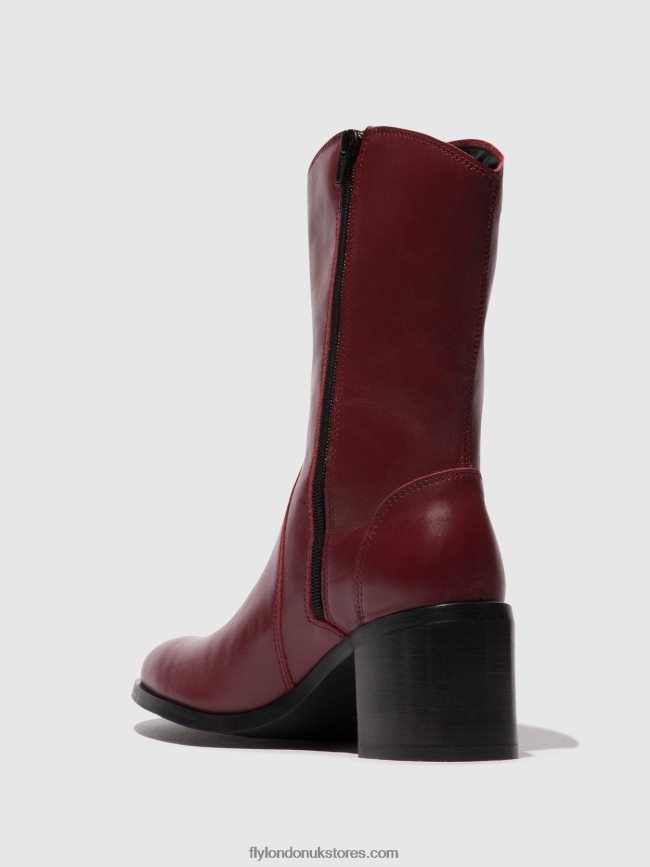 Zip Up Ankle Boots ASTA914 Women Fly London 4V24RT75 WINE