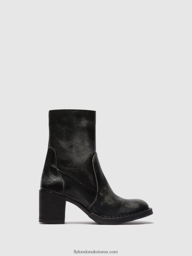 Zip Up Ankle Boots BECY097 Women Fly London 4V24RT69 ANTHRACITE