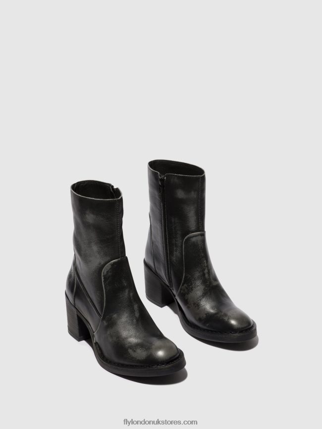 Zip Up Ankle Boots BECY097 Women Fly London 4V24RT69 ANTHRACITE