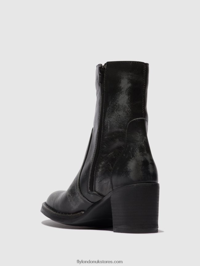 Zip Up Ankle Boots BECY097 Women Fly London 4V24RT69 ANTHRACITE