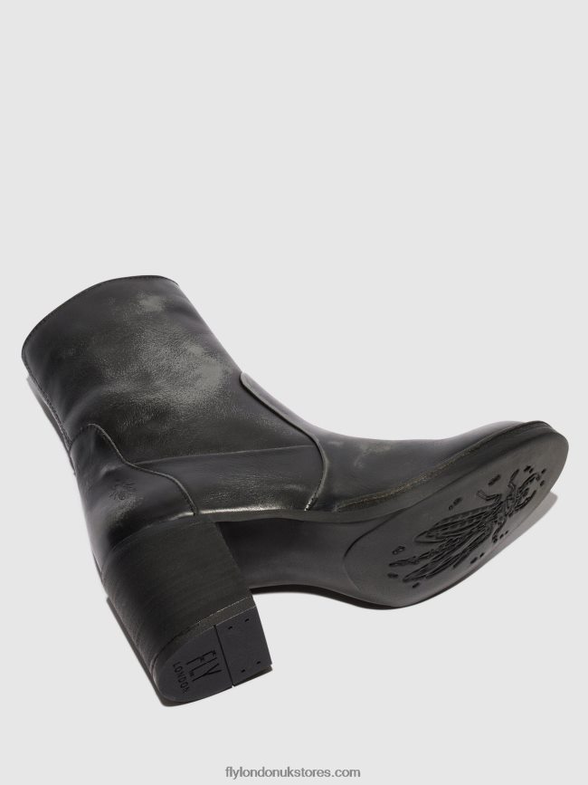 Zip Up Ankle Boots BECY097 Women Fly London 4V24RT69 ANTHRACITE