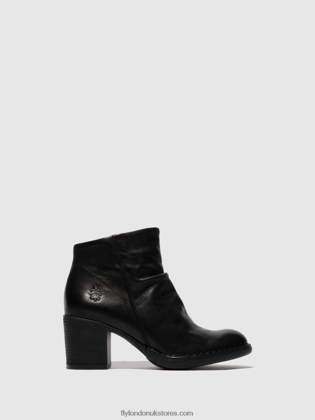Zip Up Ankle Boots BELL061 Women Fly London 4V24RT185 VERONA BLACK