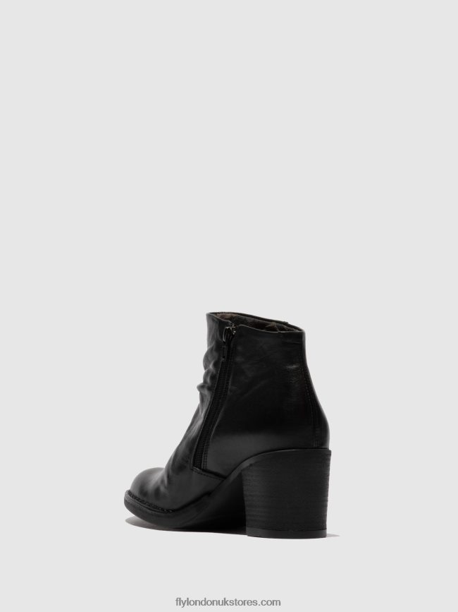 Zip Up Ankle Boots BELL061 Women Fly London 4V24RT185 VERONA BLACK