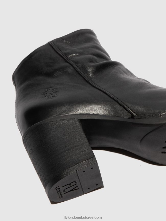 Zip Up Ankle Boots BELL061 Women Fly London 4V24RT185 VERONA BLACK