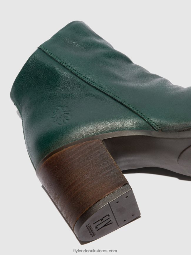 Zip Up Ankle Boots BELL061 Women Fly London 4V24RT186 VERONA GREEN FOREST