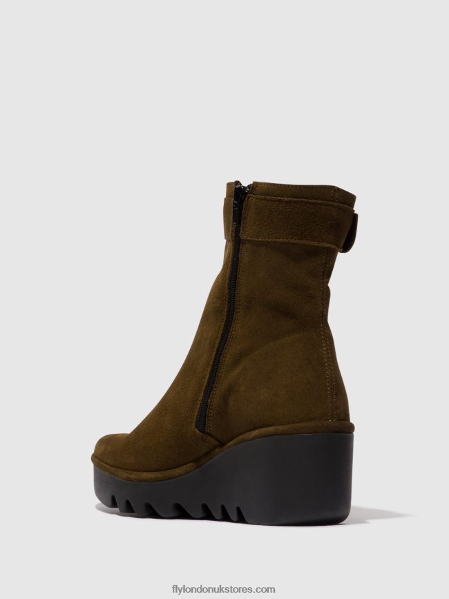 Zip Up Ankle Boots BEPP396 Women Fly London 4V24RT61 SLUDGE