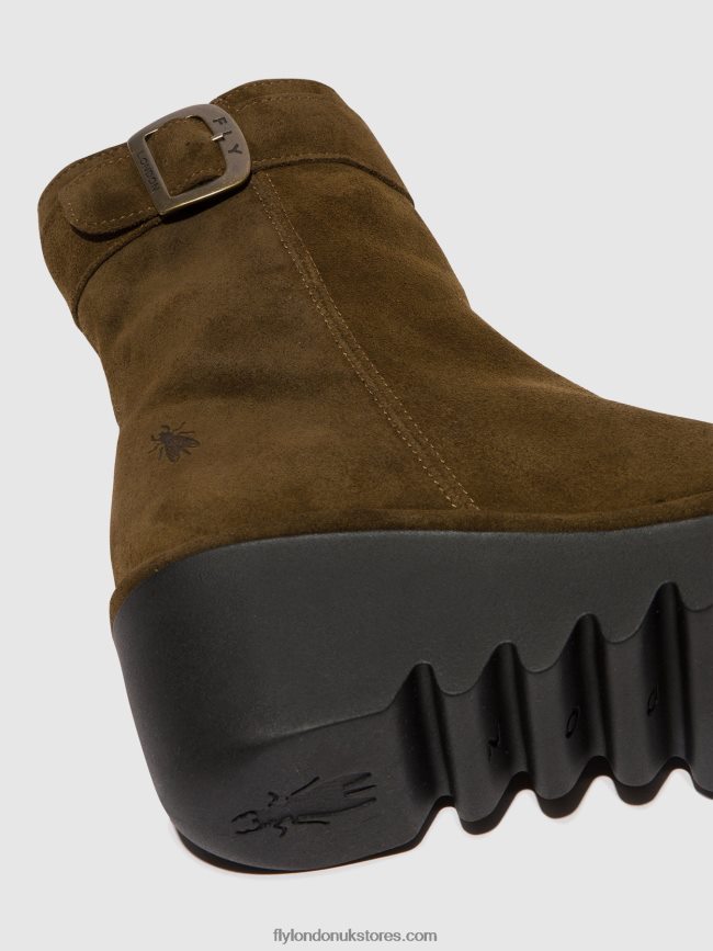 Zip Up Ankle Boots BEPP396 Women Fly London 4V24RT61 SLUDGE