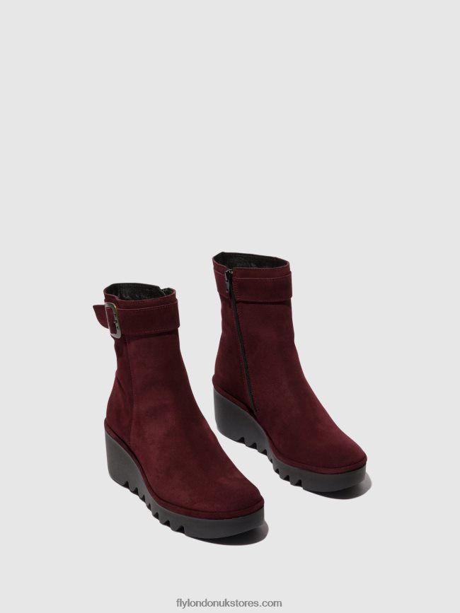 Zip Up Ankle Boots BEPP396 Women Fly London 4V24RT62 WINE